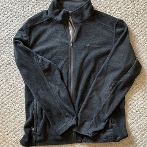 Men’s Columbia Omni-heat fleece full zip jacket. Dark Grey